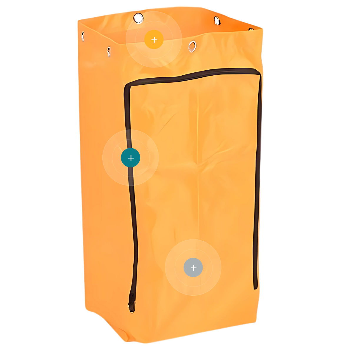 Bolsa amarilla con cremallera vertical para carro de limpieza Carlimp Style Duo Twin