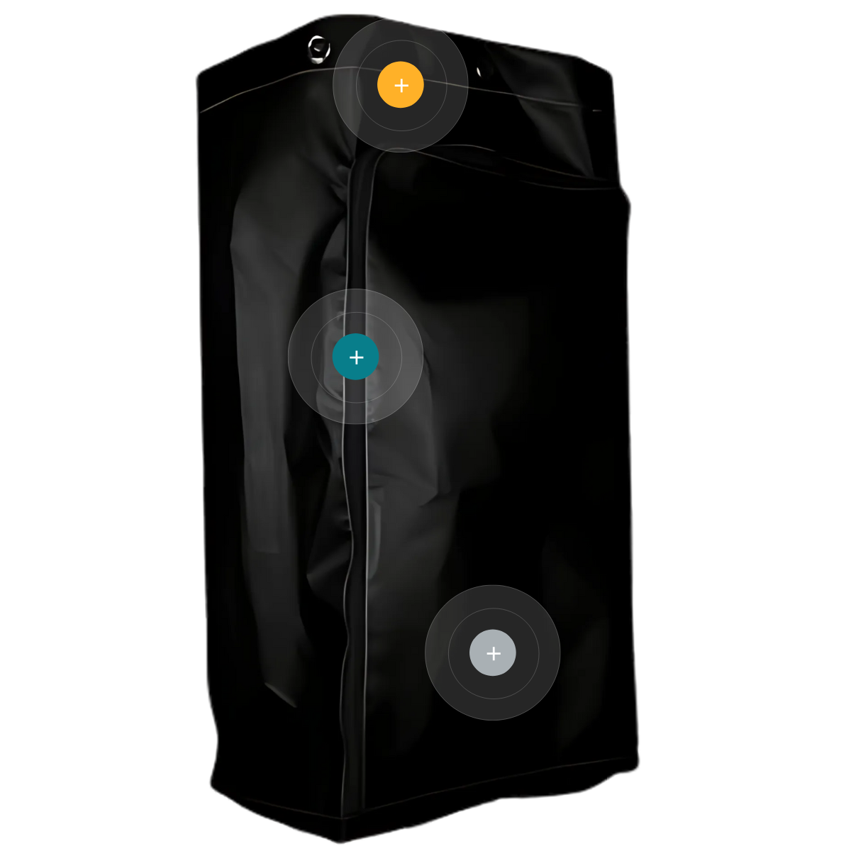 Bolsa negra con cremallera y ojales metálicos para carro de limpieza Carlimp Style Duo Twin