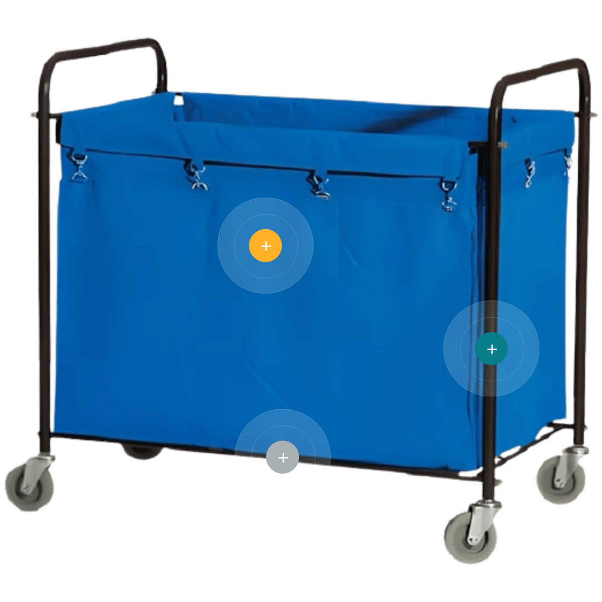 Carro de lavandería Maxi Laundry cart 260 litros detallado