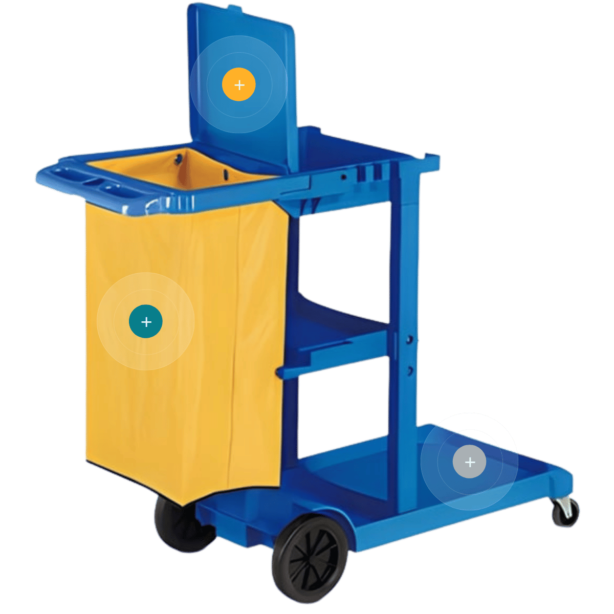 Carro de limpieza Carlimp 2000 azul detallado