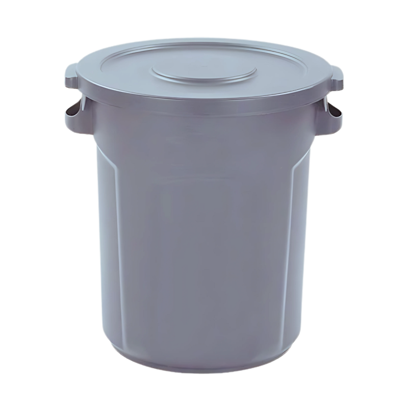 Contenedor de basura Tauro de 80 litros con tapa plana, sin ruedas, para uso profesional en interiores