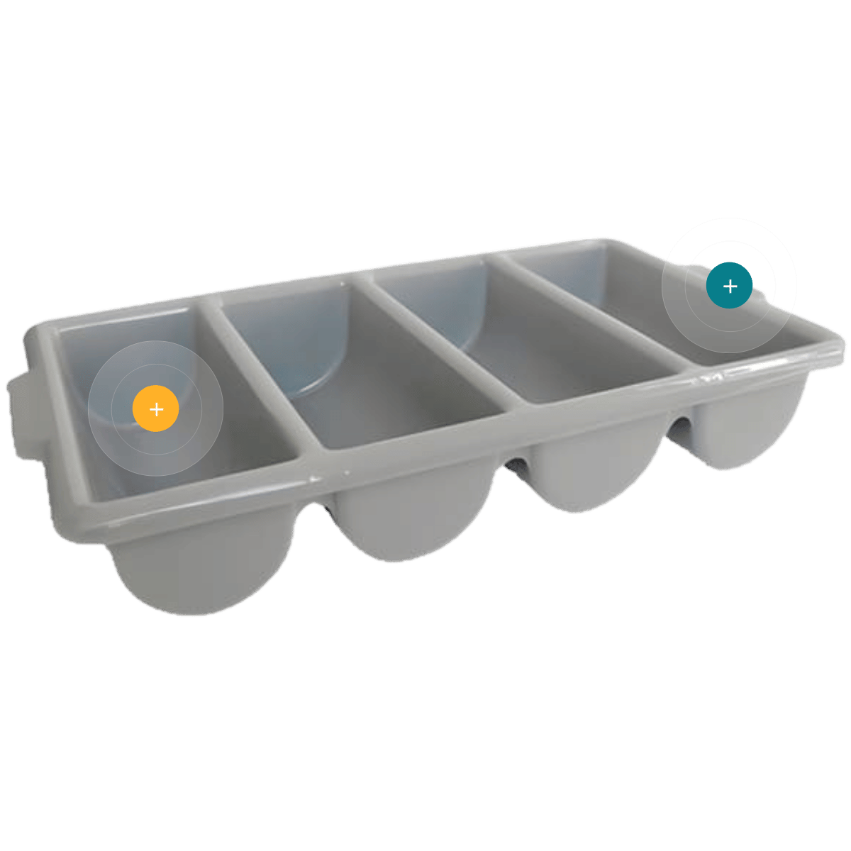 Cubertero Gastronorm gris con compartimentos