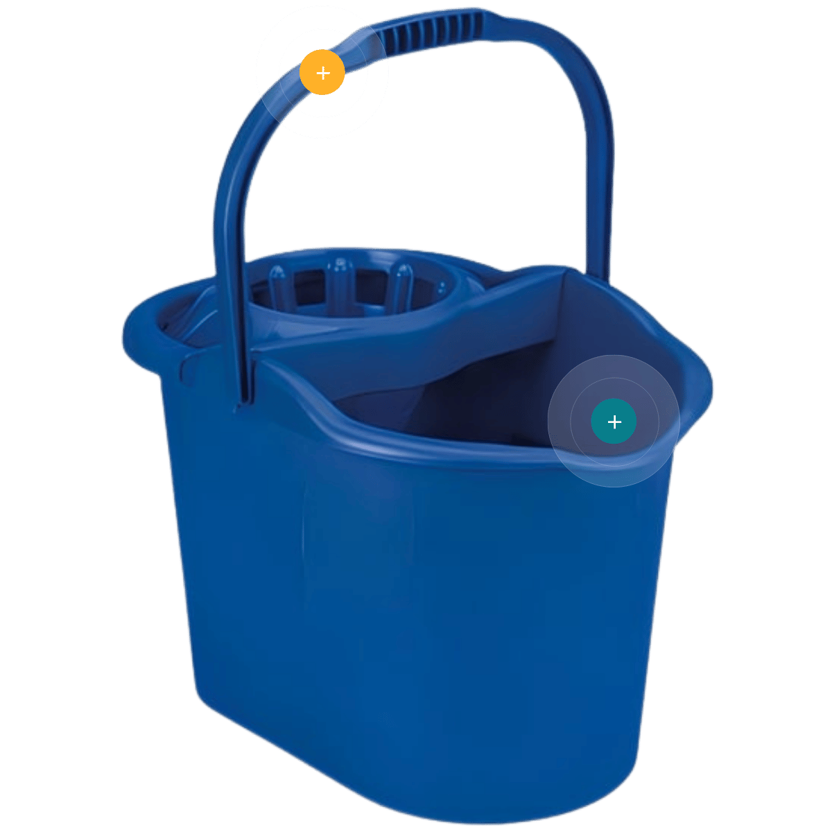 Cubo con escurridor de 15 litros color azul con asa ergonómica