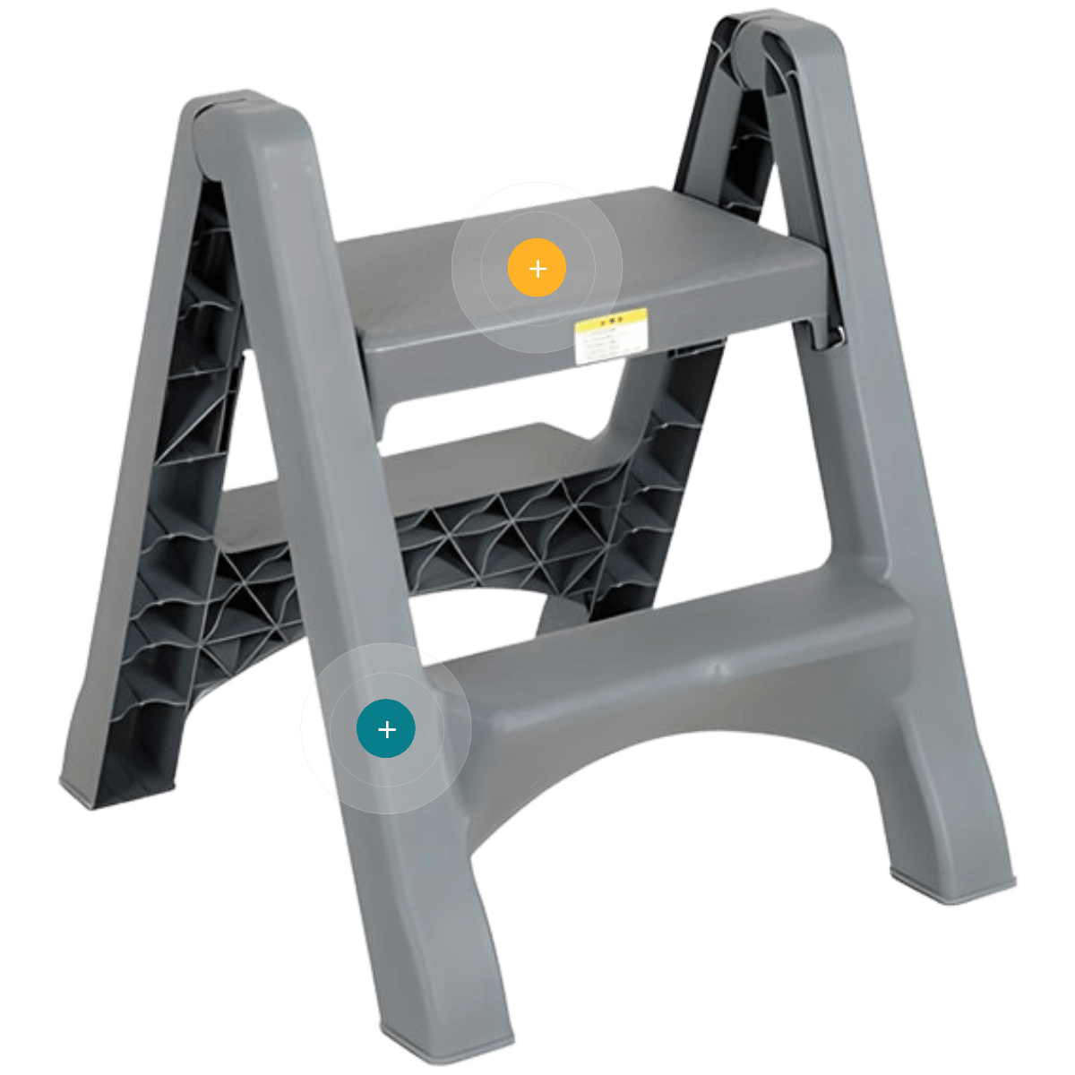 Escalera plegable de 2 peldaños en polipropileno industrial