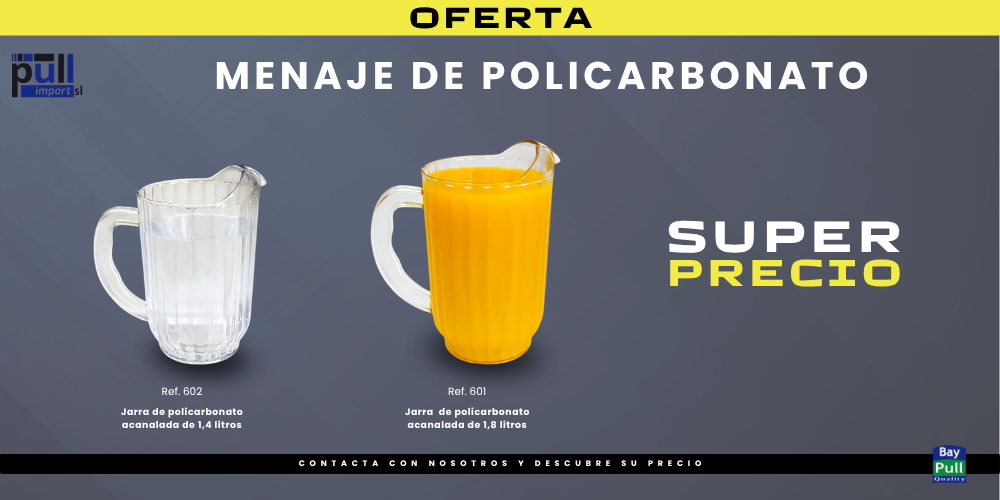 Jarras de policarbonato acanaladas para servicio de bebidas profesionales