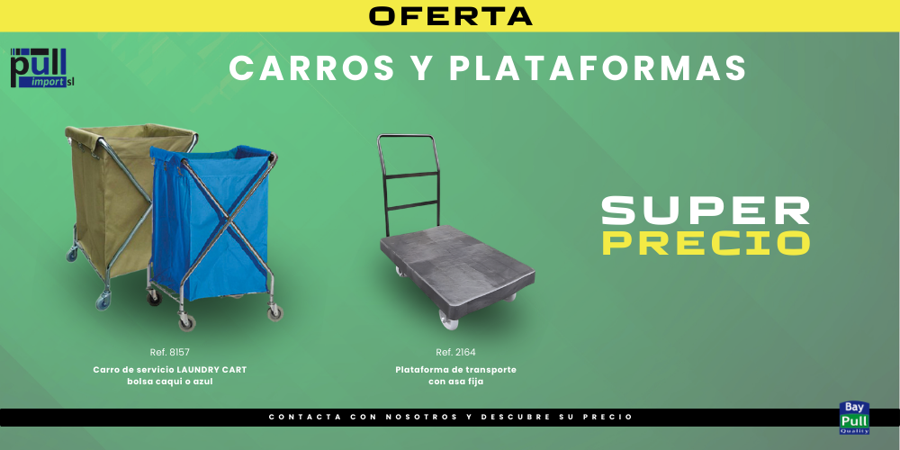 Oferta de primavera en carros de lavandería y plataforma de transporte profesional de Pull Import