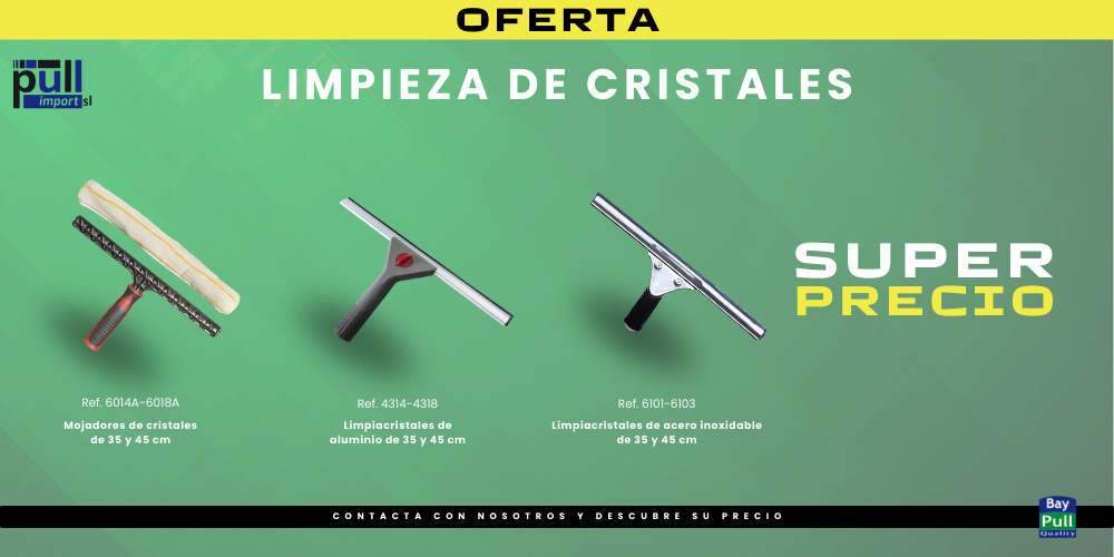 Oferta de primavera en limpieza de cristales con mojador y limpiacristales de Pull Import