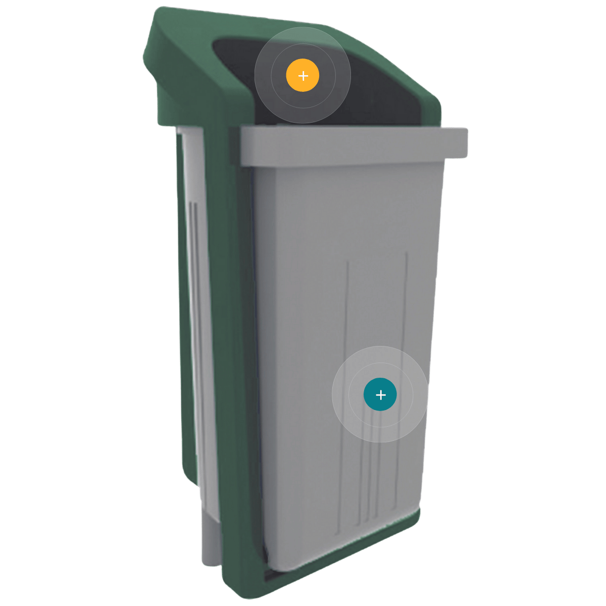 Papelera de exterior Elegant de 50 litros con diseño robusto y tapa protectora