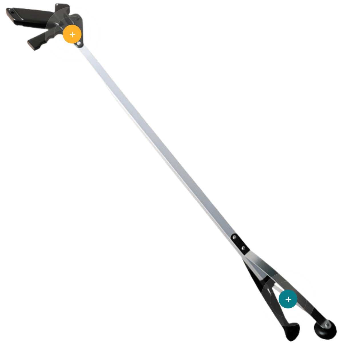 Pinza prensora Pick-Up de 150 centímetros con mango ergonómico y puntas de agarre antideslizantes, vista detallada