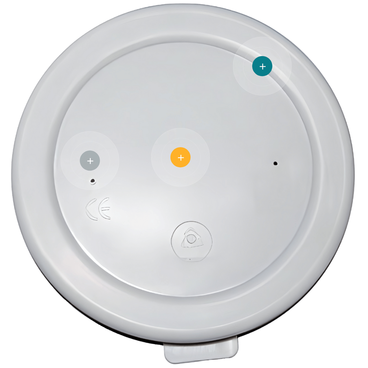 Tapa hermética gris para taza de 0,25 litros compatible con vajilla hospitalaria